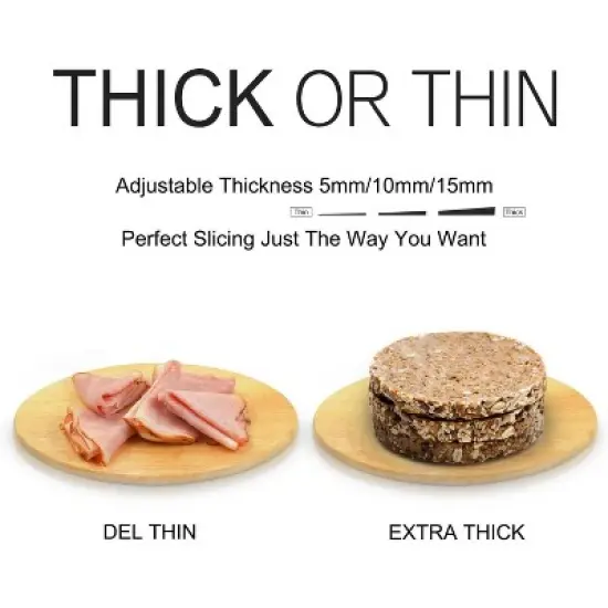 Aemego Food Slicer with Removable Stainless Steel Blade, Adjustable Thickness Black image {4}