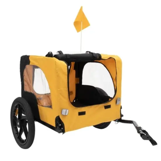 DOMETOUR Foldable Pet Stroller Pet Trailer for Small/Medium Dogs,  Quick Release Wheel, Non-Slip Floor, Internal Leash image {3}