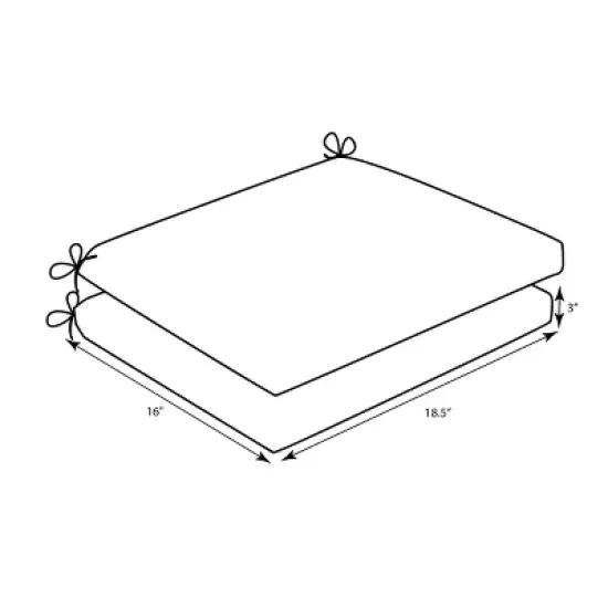 2pk Corinthian Squared Corners Outdoor Seat Cushions - Pillow Perfect image {2}