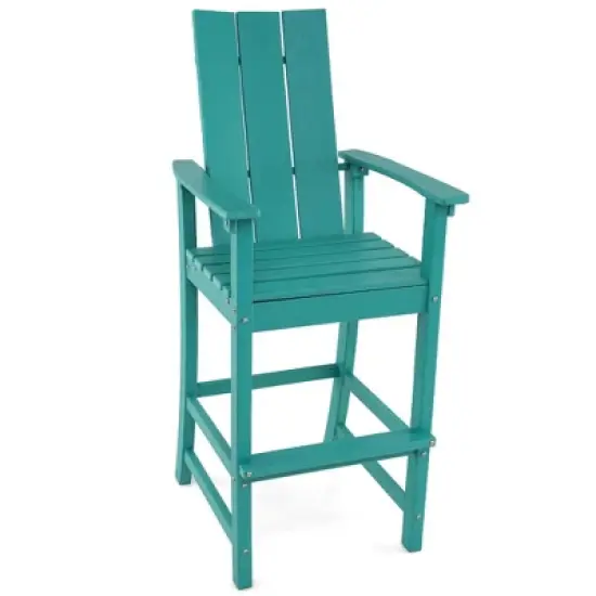 Costway Tall Adirondack Chair with Ergonomic Backrest Armrests & Footrest for Backyard Black/Gray/Navy/Turquoise image {11}