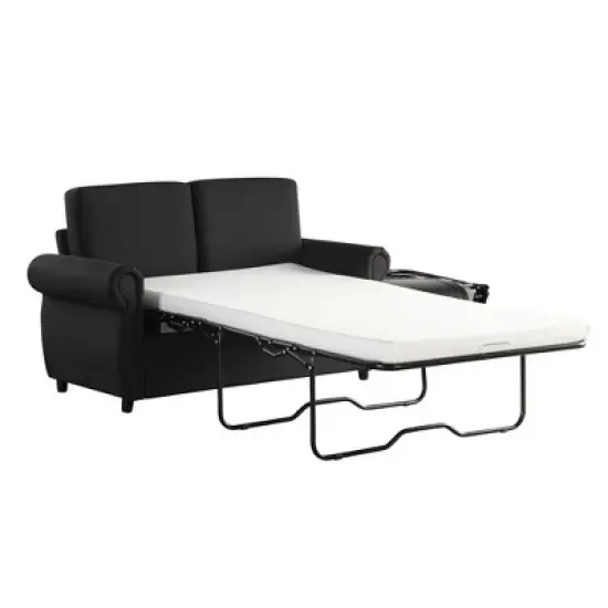 KTMBDW 57.9" Pull Out Sofa Bed, Full Size Sleeper Sofa with Memory Foam Mattress and 2 USB Charging, Loveseat for Living Room, Apartment image {7}