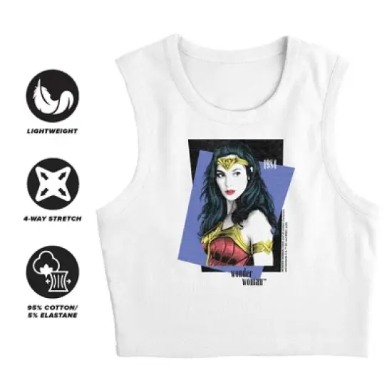 Women's Wonder Woman 84 Strike A Pose Sleeveless Crop Top Tank image {2}