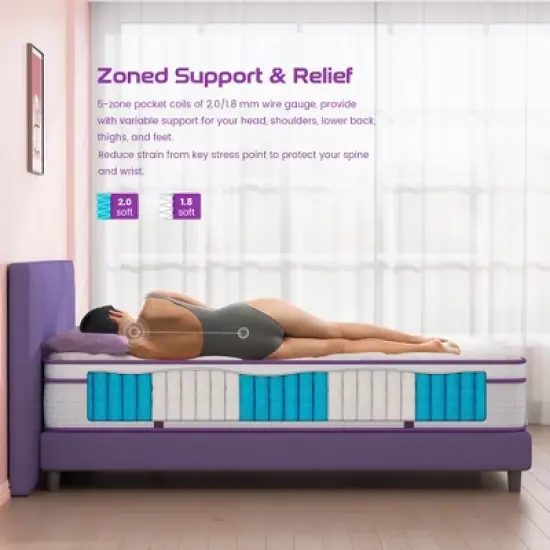 Sersper 10 inch Memory Foam Spring Hybrid Mattress - Compatible with Platform Bed, Box Spring, or Slat Base image {1}