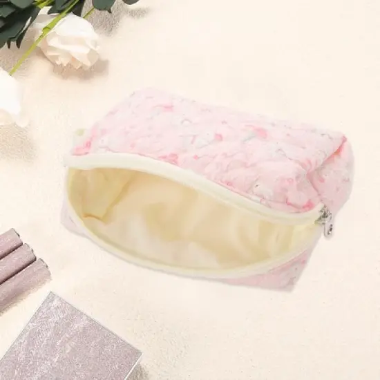 Unique Bargains Bouquet Rabbit Makeup Bag Pink 1 Pc image {2}