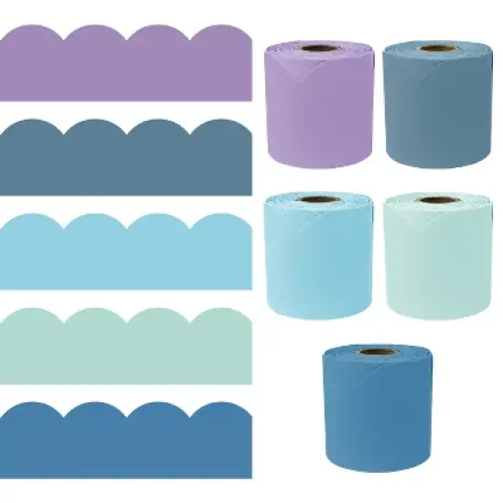 Carson Dellosa Education 65' Boho Blues 5 Pack Rolled Bulletin Board Border Set (5 rolled borders) image {5}