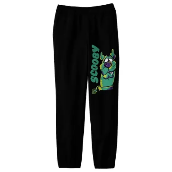 Scooby-Doo Teal Text Youth Boys Black Sweatpants image {3}