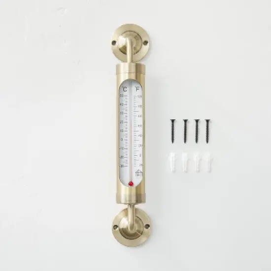 Brass Outdoor Weather Thermometer - Hearth & Hand&trade; with Magnolia image {2}