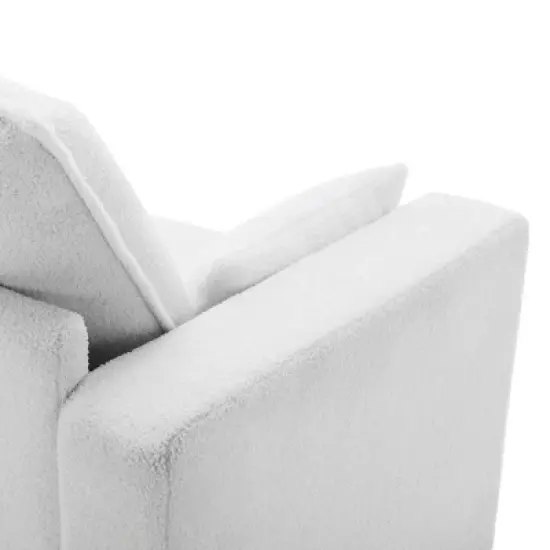3 Seat Sofa with Removable Cushions and 2 Pillows, Teddy Fabric Upholstered Couch-ModernLuxe image {10}