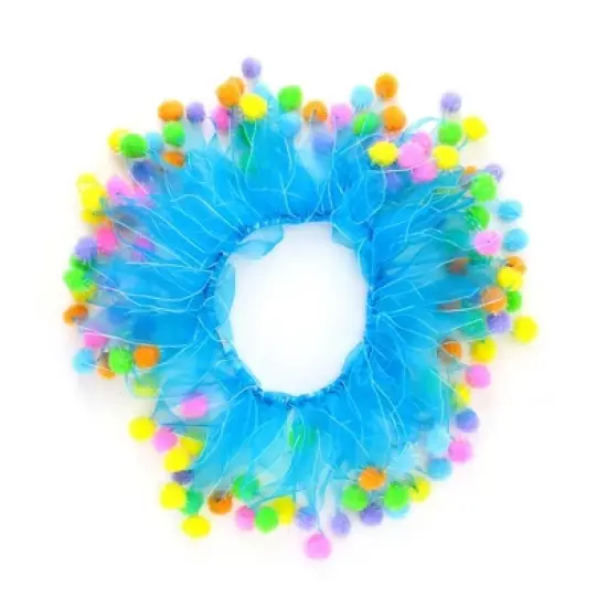 Midlee Blue Birthday Pom Pom Dog Collar image {8}