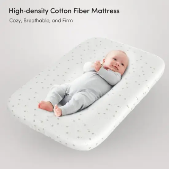 Fodoss Baby Bassinet Bedside Sleeper with Wheels & Storage Tray, Portable Crib for Newborns image {5}