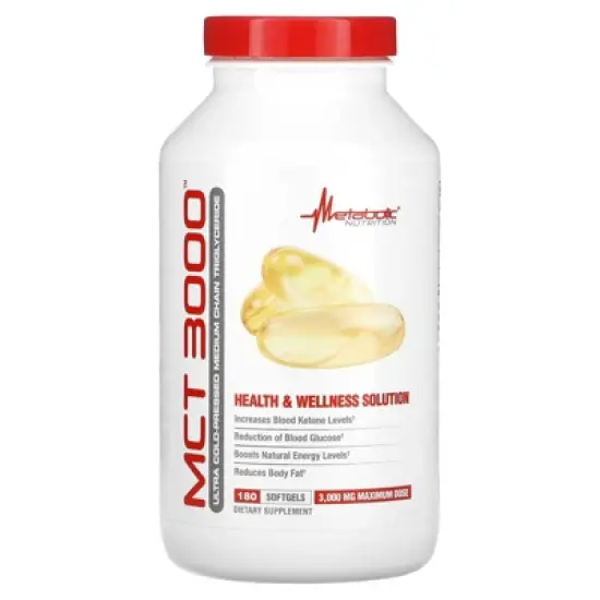 Metabolic Nutrition MCT 3000, 180 Softgets (1,000 mg per Softgel) image {4}