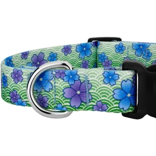 Country Brook Petz Blue April Blossoms Deluxe Dog Collar and Leash image {3}