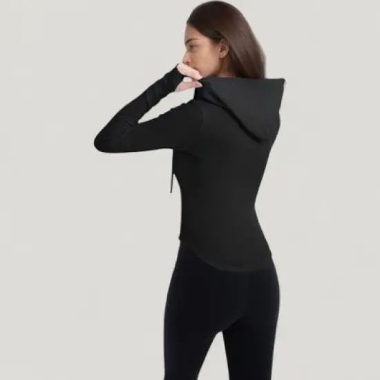 Anna-Kaci Active Women's Long Sleeve Pullover Hoodie Top with Half Zip Front and Thumbhole Cuffs image {3}