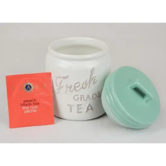 Design Imports Aqua Ceramic Jar Canister Set/3 image {9}