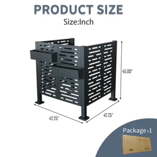 3.5 x3.5 FT Air Conditioner Fence for Outdoor Units, Metal Privacy Fence Cover, Perfect to Conceal Air Conditioning Units image {6}