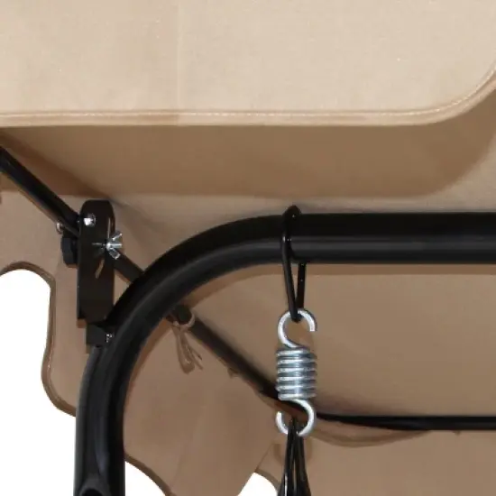 Costway 3 Person Outdoor Patio Swing Canopy Awning Yard Furniture Hammock Steel Beige image {4}