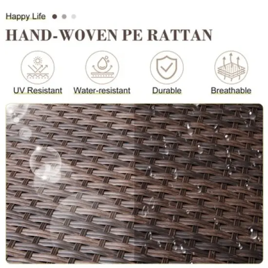 Belord 4 Piece Patio Furniture Set, Dark Brown Hand-Brushed Arms Swivel Glider Patio Chairs Set of 2 with Ottomans image {7}