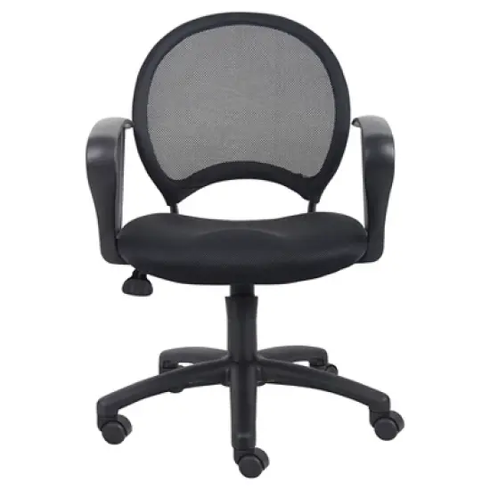 Mesh Chair with Loop Arms Black - Boss Office Products image {2}