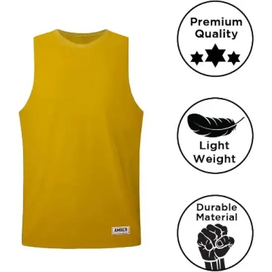 Amber Fight Gear Premium Durable Boxing Jersey with Satin Finish Fabric &ndash;Comfortable & Stylish Training Gear for Unmatched Performance, Yellow, Medium image {4}