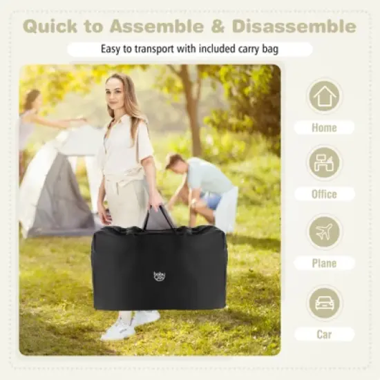 Infans Baby Bedside Bassinet Bed Folding Portable Adjustable Crib w/ Storage image {3}