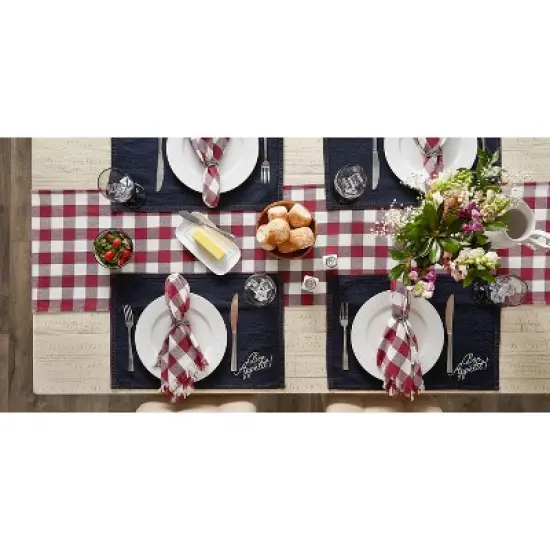 Design Imports Bon Appetit Denim Embroidered Placemat Set/4 image {6}