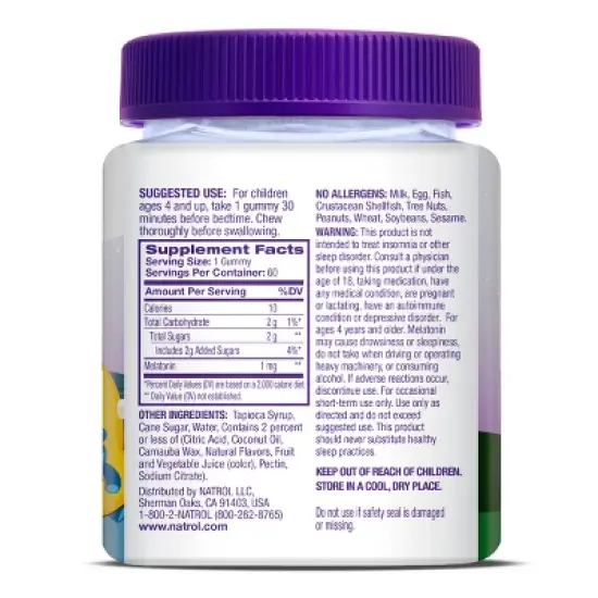 Natrol Kids' Melatonin Sleep Aid 1mg Gummies - Berry image {1}