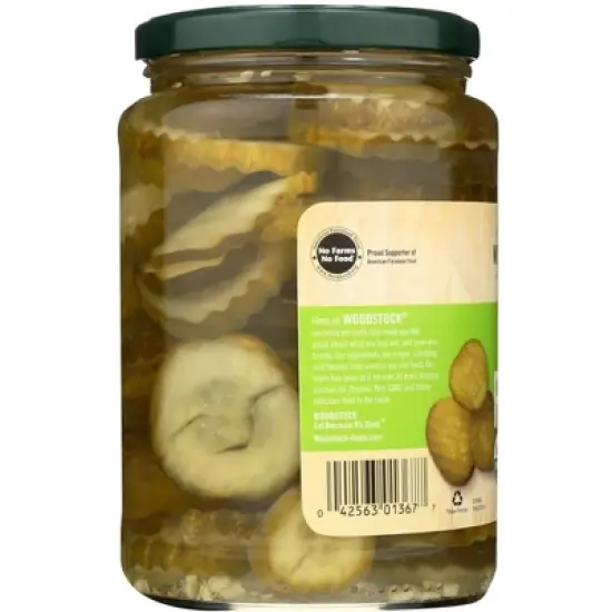 Woodstock Foods Organic Sliced Kosher Dill Pickles - Case of 6/24 oz image {3}