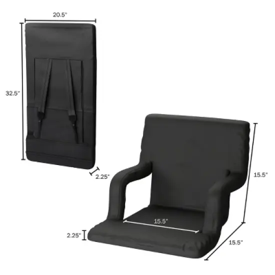 Hastings Home Stadium Chair for Bleachers- Back Support, Arm Rests, Portable Carry Straps and 6 Reclining Positions image {1}