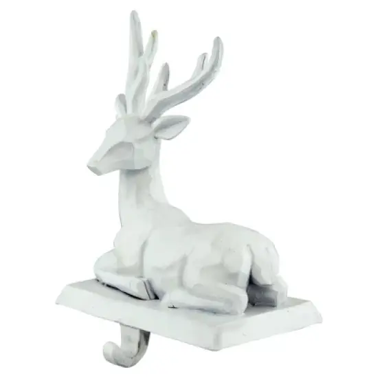 Northlight Set of 2 White Reindeer Christmas Stocking Holders 7" image {2}
