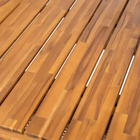 Christopher Knight Home Saltus Outdoor 2 Piece Acacia Wood Dining Set with Handwoven Rattan Legs image {9}