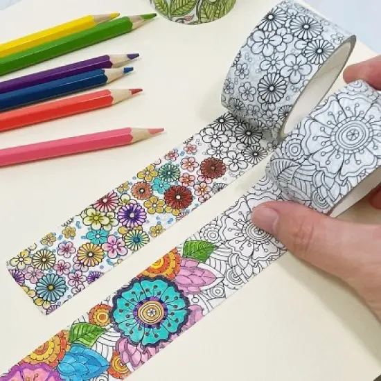 Wrapables Coloring Washi Masking Tape, 30mm x 5M, Set of 3 image {11}