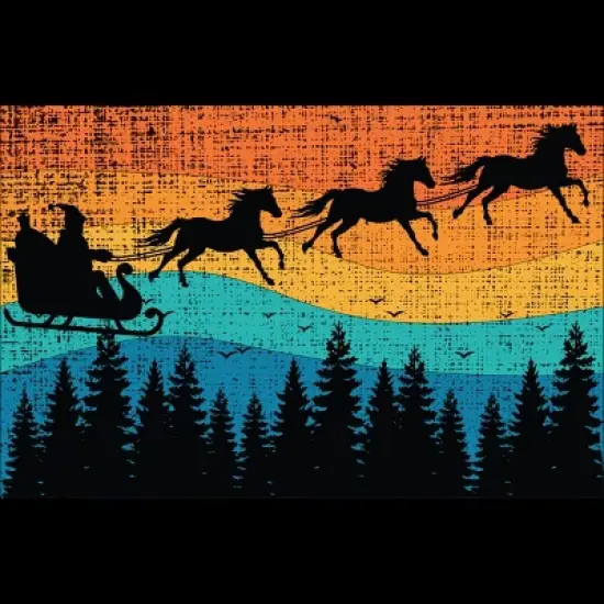 Men's Design By Humans Retro Christmas Horse Riding Santa Vintage 70s 80s Xmas By pahari Tank Top image {1}