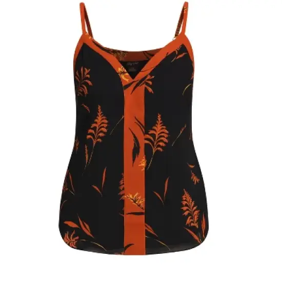 Women's Plus Size  Turning Leaves Top - black | CITY CHIC image {2}