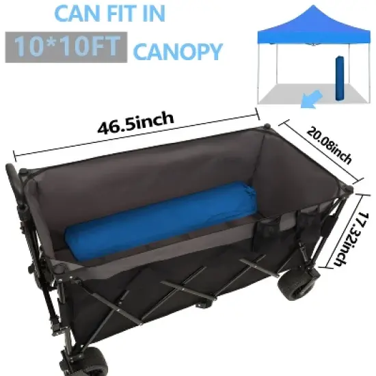 51-inch Extended Heavy-Duty Foldable Utility Wagon - 480lbs Capacity, Patented Ultra-Stable Frame, 1:6 Space-Saving Fold & 7" All-Terrain Wheels image {3}