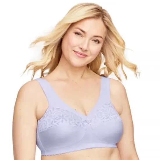 Glamorise Womens MagicLift Cotton Support Wirefree Bra 1001 Lilac image {5}
