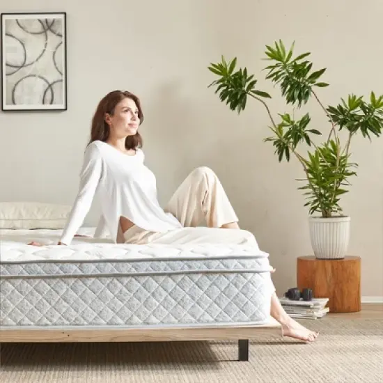 Dolonm Twin Size Mattress,12" Hybrid Twin Mattress,in a Box Hybrid Spring , Medium Firm image {1}