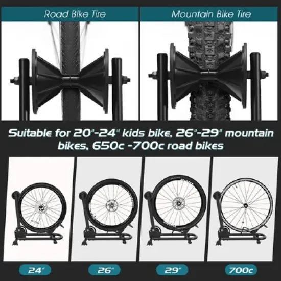 Costway Foldable Bike Floor Parking Rack Home Garage Storage Stand Fit 20''-29'' image {3}