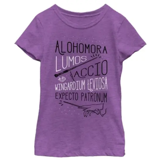 Girl's Harry Potter List of Spells T-Shirt image {4}