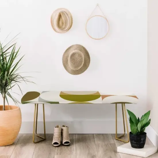 The Old Art Studio Mid-Century Bench White/Gold - Deny Designs image {2}