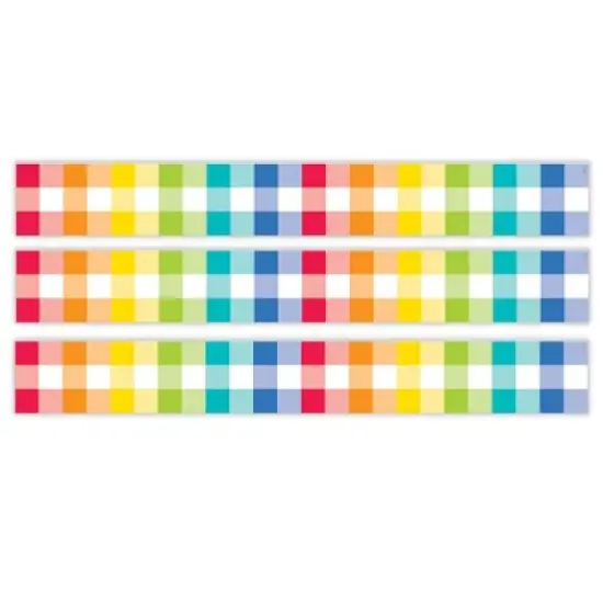 Creative Teaching Press&reg; Core Decor Rainbow Buffalo Check EZ Border, 48 Feet Per Pack, 3 Packs image {3}