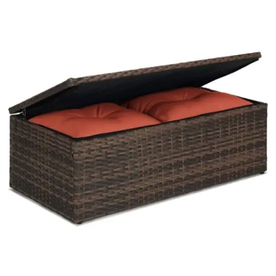 6pc Wicker Outdoor Conversation Set with Cushions - Orange - EDYO LIVING image {9}