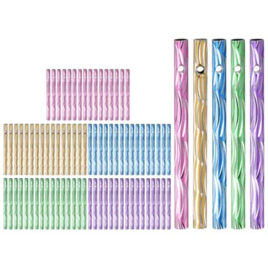 Unique Bargains Aluminum Durable DIY Multipurpose Wind Chime Tubes 3 X 0.2 Inch Green+Blue+Yellow+Purple+Pink 150-Packs image {6}