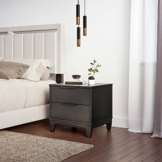 Mackay 2 Drawer Easy Glide Modern Nightstand - Boyd Sleep Eco Dream image {3}