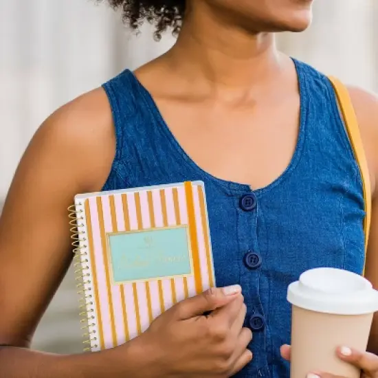 Emily Ley for At-A-Glance 6.75"x8.875" 2025-2026 Weekly/Monthly Pink Stripe with Foil Student Small Planner image {11}