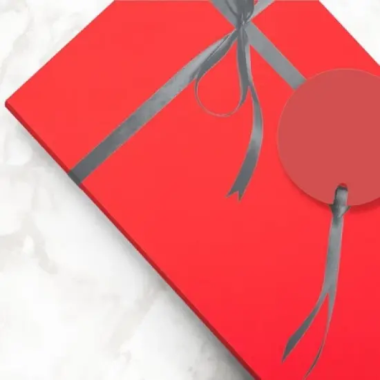 JAM PAPER Red Glossy Gift Wrapping Paper Roll - 2 packs of 25 Sq. Ft.: Thick Solid Holiday & Christmas Wrap image {4}