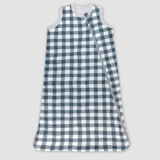 Honest Baby Organic Cotton Reversible Wearable Blanket - Painted Buffalo Check Gray image {5}