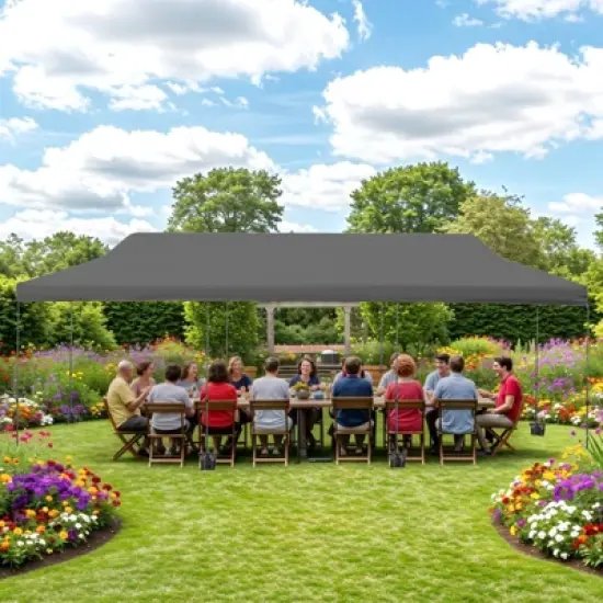 EROMMY 30 Ft. W x 10 Ft. D Steel Pop-up Canopy image {8}