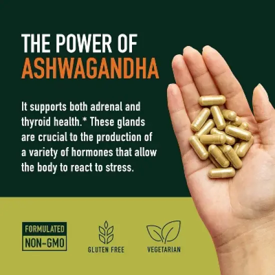 Ashwagandha Supplement, High Absorption Adaptogen from Root Powder with Black Pepper for Stress Resistance & Energy Boost, SMNutrition, 120ct image {6}