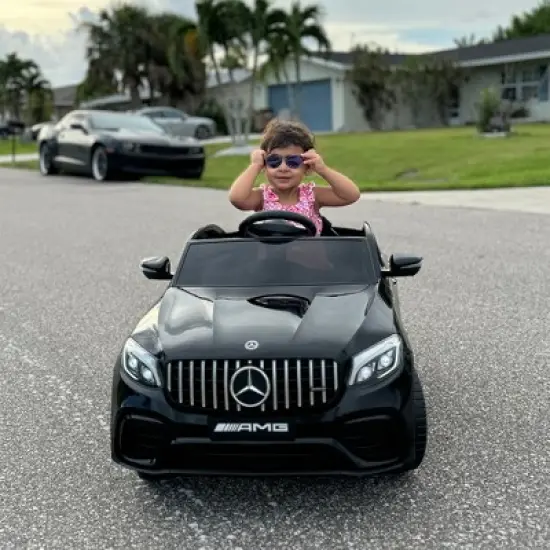 Aosom 12V Ride On Toy Car for Kids with Remote Control, Mercedes Benz AMG GLC63S Coupe, 2 Speed, with Music, Electric Light, Black image {5}