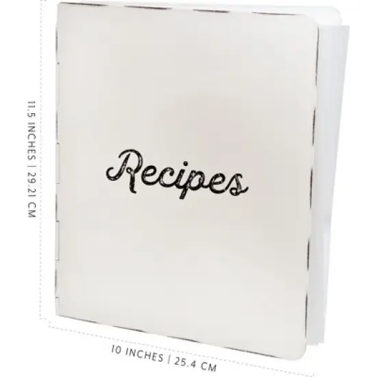 AuldHome Design White Enamelware Cookbook Binder, Replacement Cover for Classic 3-Ring Binder Cookbook / Recipe Holder image {2}